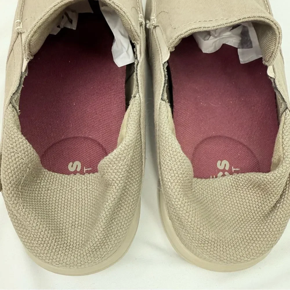 Crocs Tan Canvas Conversion Heel Slip On Deck Boat Loafers